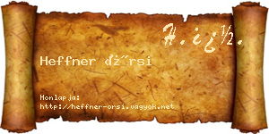 Heffner Örsi névjegykártya